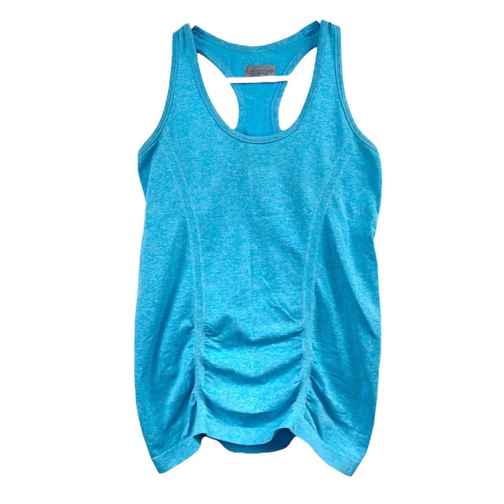 Athleta Fastest Track Ruched Tank Blue Gray Size S